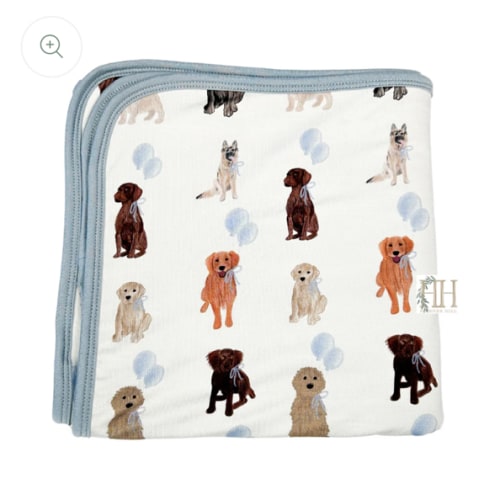 Blue Puppy Party Stroller Blanket – Hamner Hill