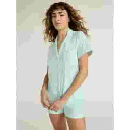 Joyspun Women’s Dreamy Soft Collection Bridal Short Sleeve Knit Notch Collar Top and Shorts Pajama Set, 2-Piece, Sizes XS-3X