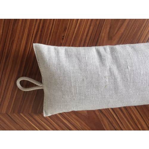 Minimalist Linen draft door stopper with buckwheat hulls filling, Fabric window draft stop, Rustic door snake