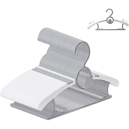 30 Pack Baby Hangers, Non-Slip Kids Hangers, 11"-14" Adjustable Infant Hanger, Space Saving Plastic Hanger for Girl Boy Toddler Kids Child (Grey)