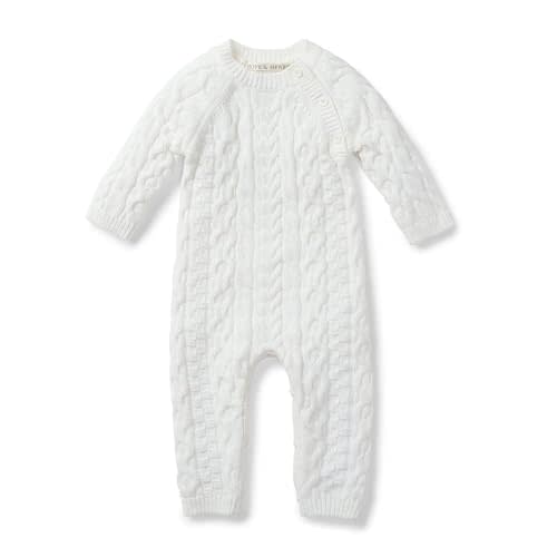 Hope & Henry Layette Baby Cable Knit Sweater Romper