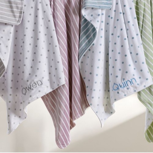 Dot & Stripe Chamois Baby Blanket
