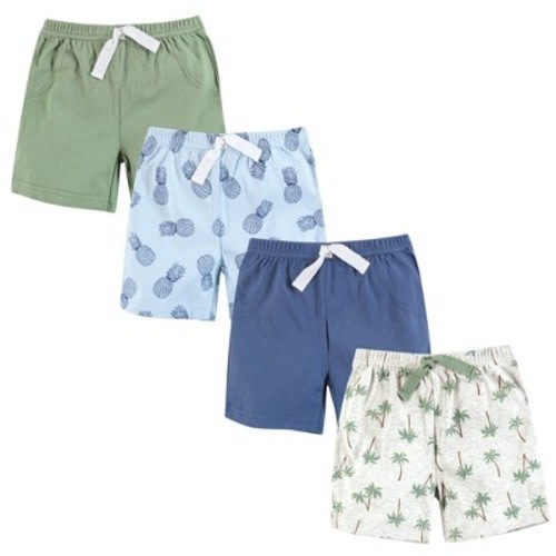 Hudson Baby Boy Shorts Bottoms 4-pack, Palm Tree