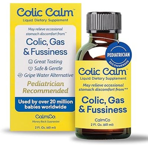 Colic Calm Infant Gripe Water for Colic, Helps Fussiness, Upset Stomach, and Baby Gas Relief, 2 fl oz (Pack of 1)