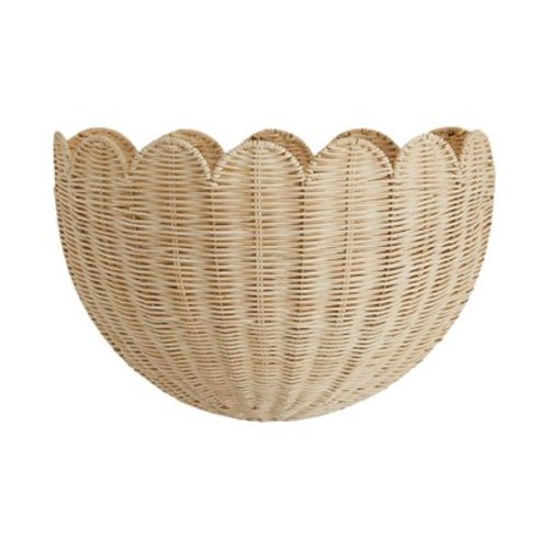 Scallop Wall Basket Scalloped Wall Wicker Basket Hanging Home Decor for Bedroom Bathroom,1PCS