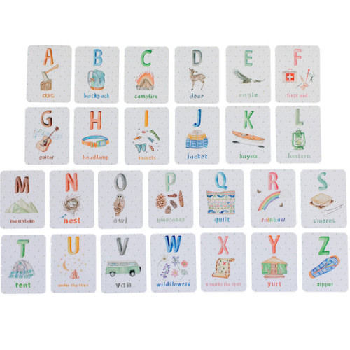 Packadoo Alphabet Cards: Camping Edition - Lana's Shop | Maisonette