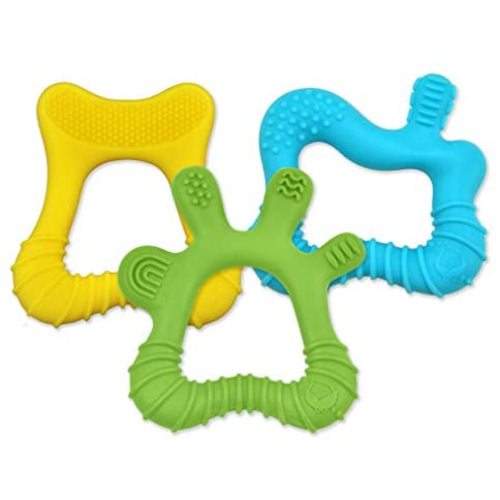 green sprouts 3-pc Cleaning, Front & Molar Silicone Teethers :Developmental teethers for Relief at Each Teething Stage :Soothes & Massages Baby's Gums & Teeth : Soft, Flexible Silicone eases Pain