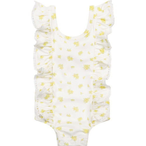 Floral Printed Swimsuit, Yellow - Miniclasix | Maisonette