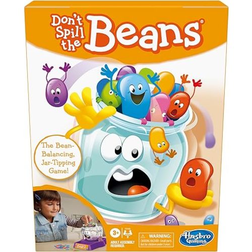 Hasbro Gaming Don't Spill The Beans Game for Kids, Easy and Fun Balancing Game for Children Ages 3 and Up, Preschool Games for 2 Players, Kids Board Games