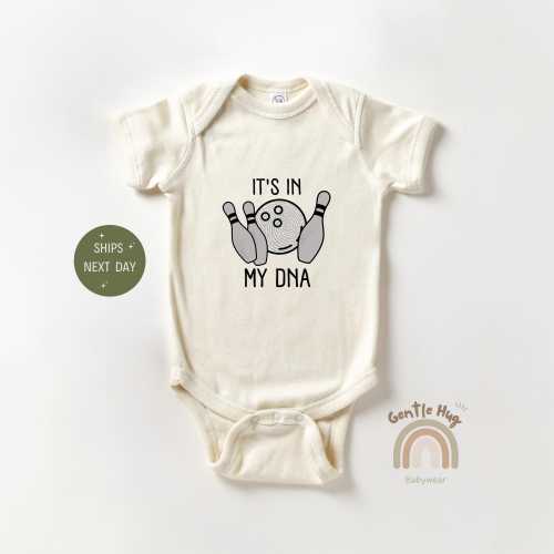 It&#39;s In My DNA Bowling Onesie®, Bowling League Baby Bodysuit, Bowling Buddy Onesie®, Bowler Dad Baby Gift, Funny Baby Clothes