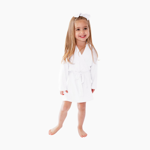 Snuggle Shield LUXE Bamboo Toddler Robe - White, 12-36 M