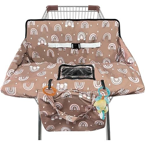 Shopping Cart Cover for Baby,2-in-1 High Chair Cover with Portable Cloth Bag,Cart Seat Pad for Babies Grocery Cushion Cover Restaurant,Suitable for All Supermarkets