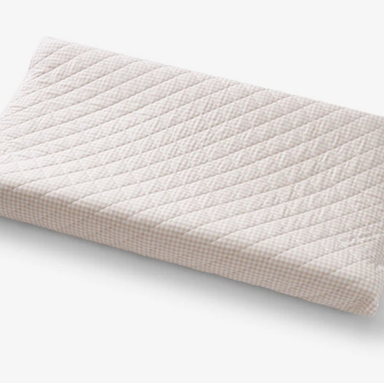 Ditsy Gingham Classic Cool Organic Cotton Percale Quilted Changing Pad Cover