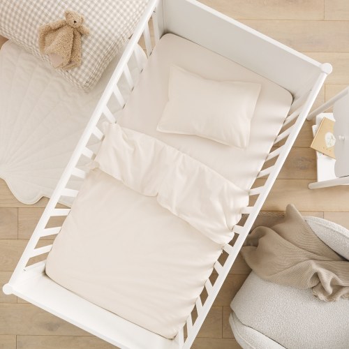 Stonewashed Cotton White Pebble Cot Quilt Cover Set | Adairs