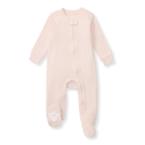 Burt's Bees Baby Baby Girls' 100% Organic Cotton Zip Front One-Piece Sleep & Play Loose Fit Pajamas