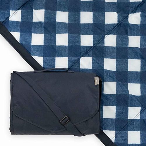 Little Unicorn – Navy Plaid Outdoor Blanket | 100% Polyester | Water Resistant | Simple Clean | Wipeable Material | Easy to Carry | Babies and Toddlers | Machine Washable | 5’ x 7’ - 5 x 7
