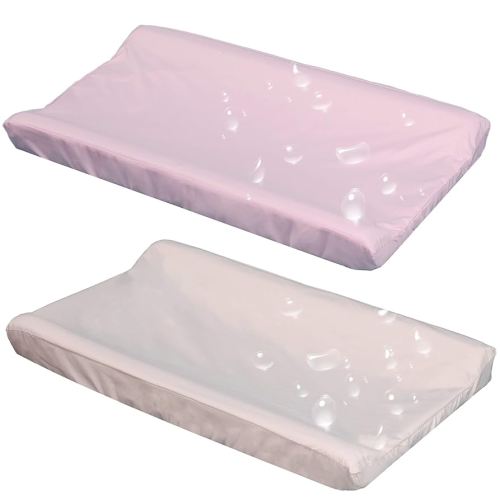 Belsden 2 Pack Waterproof Changing Pad Cover, Soft Microfiber Diaper Change Table Sheets for Baby Boys and Girls, Fit 32" x 16" Changing Pad, Machine Washable Durable, Pink & Apricot