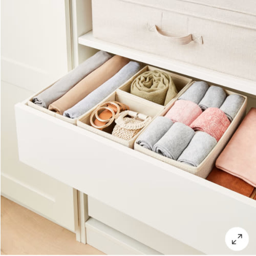 Set of 4 Linen Look Drawer Organisers
