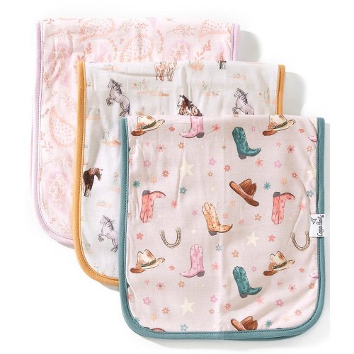 Copper Pearl Baby Girls Cheyenne Western Print Burp Cloths 3-Pack