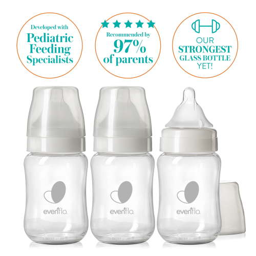 Evenflo Balance + Wide Neck Glass Bottles, 6oz 3 Pack – Beauty Suppliers – Online Shopping