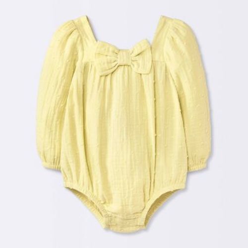 Baby Girls' Bow Romper - Cloud Island™ Yellow