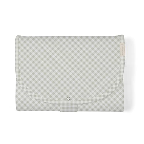 Makemake Organics Organic Portable Changing Pad GOTS Certified Organic Cotton Fill Portable Diaper Changing Mat Diaper Clutch Changing Station Kit Compact Travel Pad (33"x34", Weaves)