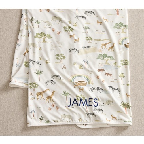 Noah's Ark Bamboo Viscose Reversible Baby Blanket