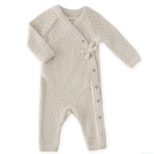 Pointelle Knit Kimono Romper