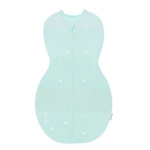 Happiest Baby Sleepea Sack Swaddle Wrap, Color: Blue Green with Stars, Size: M