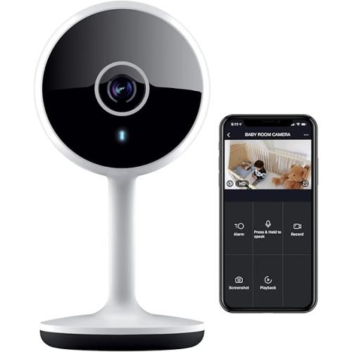 Geeni Vivid 2 Pack Indoor Smart Security Cameras, 1080p HD Wi Fi Surveillance, Motion Detection, Night Vision, Two Way Audio, Compatible with Alexa & Google, Cloud & Local Storage