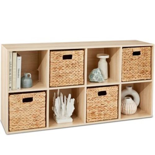 Best Choice Products 8-Cube Bookshelf, 13.5in Display Storage System, Organizer w/ Removable Back Panels - Light Oak