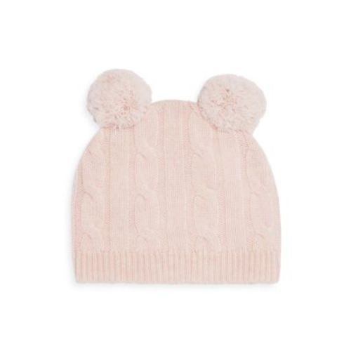 Bloomie's Unisex Cable Knit Cashmere Pom Pom Hat - Baby