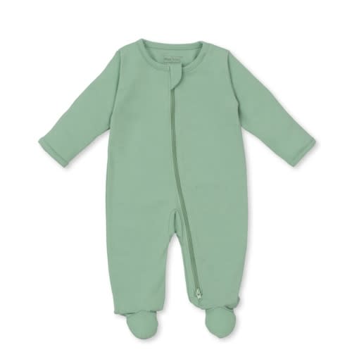 Kissy Love Green Zip Footie-Newborn