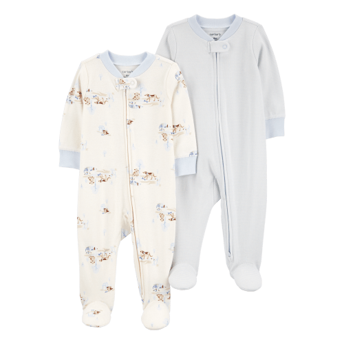 Baby 2-Pack 2-Way Zip Sleep & Play Pajamas - 3 months