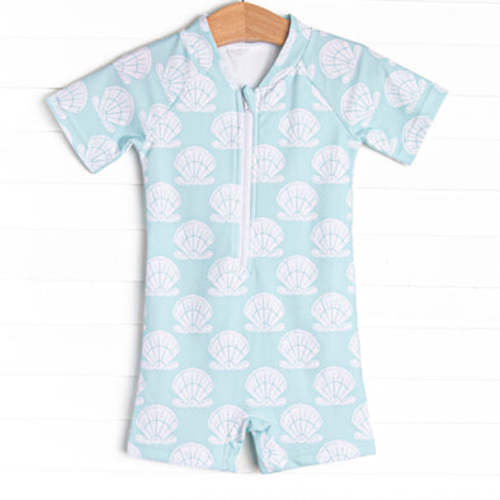 Shell Of A Time One Piece Rash Guard, Green – Stitchy Fish