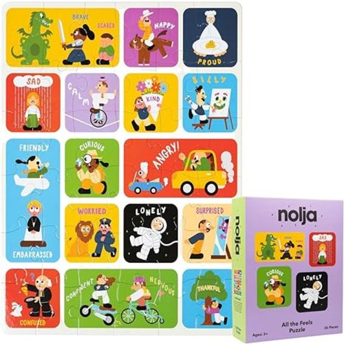 All The Feels 36 Piece Jigsaw Puzzle | Educational Learning Toy for Ages 3+ | Artist Created, Fun and Vibrant, Skill-Building Puzzle