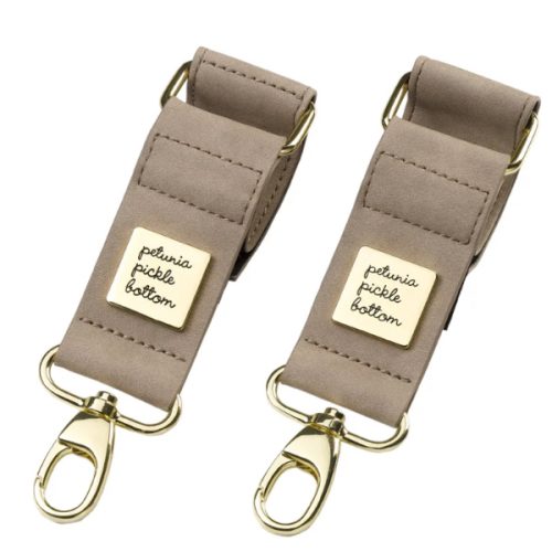 Valet Stroller Clips in Grey Matte Leatherette