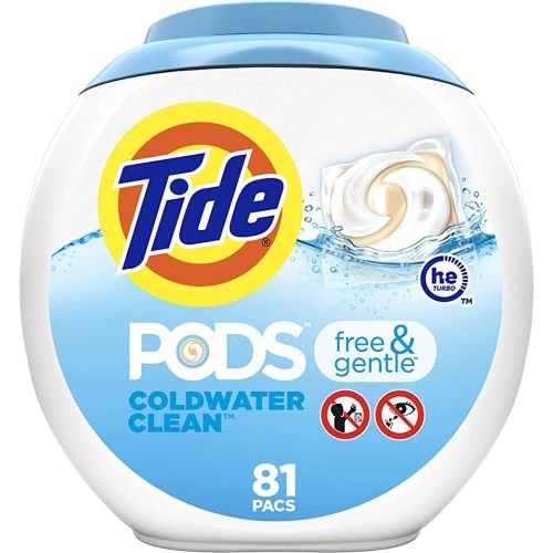 Tide PODS Free & Gentle Laundry Detergent Soap Pods, 81 count