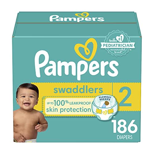 Pampers Baby Diapers - Swaddlers - Size 2, 186 Count, Ultra Absorbent Disposable Infant Diaper