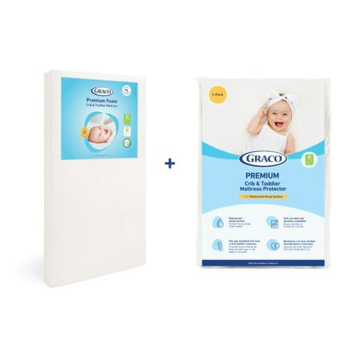 Premium Foam Crib And Toddler Mattress And Mattress Protector