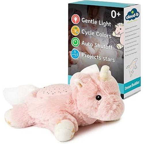Cloud b Calming Mini Nightlight Star Projector | Gentle Brightness | 3 Colors | 1 Constellation | Auto-Shutoff | Dream Buddies Ella The Unicorn