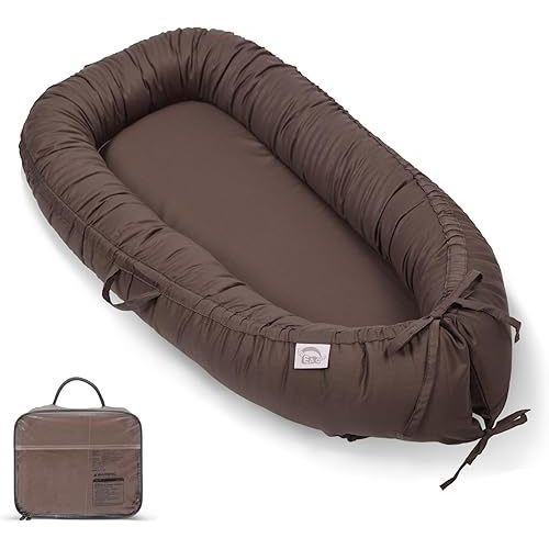EAQ Baby Lounger, Snuggle Me Lounger, Portable Baby Nest Breathable & Soft, 100% Cotton Baby Lounger Pillow, Safe Baby Bassinet for Co-Sleeping, Nursery, Travel, Playtime