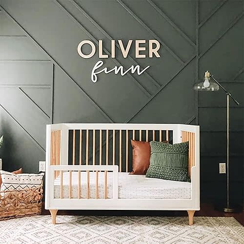 Custom Wooden Name Sign - First and Middle Name - Unpainted Name Sign with Custom Name for Nursery, Kids, Girls, Boys Room Decor