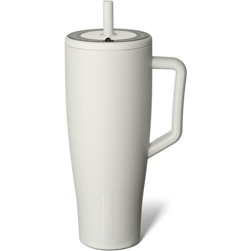 BrüMate Era 40 oz Tumbler with Handle and Straw | 100% Leakproof Insulated Tumbler with Lid and Straw | Made of Stainless Steel | Cup Holder Friendly Base | 40oz (Dune)