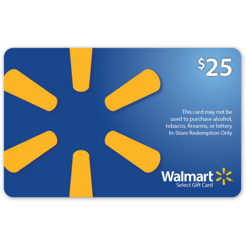 Charitable $25 Walmart Gift Card (Alcohol/Tobacco/Lottery/Firearms Prohibited)