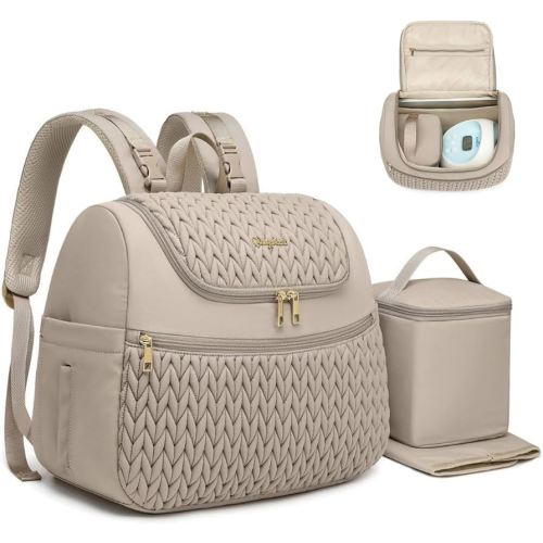 Breast Pump Bag for Spectra S1/S2 & Medela – Insulated Cooler Bag, 13" Laptop Sleeve, Diaper Backpack with Changing Pad – Lightweight, Water-resistant & Stylish for Work, Travel