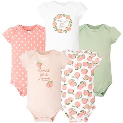 Hudson Baby Infant Girls Cotton Bodysuits 5-Pack