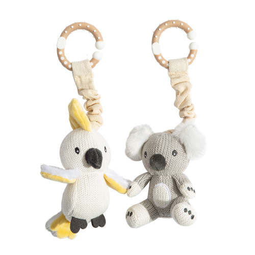 2 Pack Stroller Toys - Koala & Cockatoo
