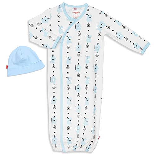 Magnetic Me by Magnificent Baby 100% Organic Cotton Sack Gown & Hat Set, Newborn to 3 Months