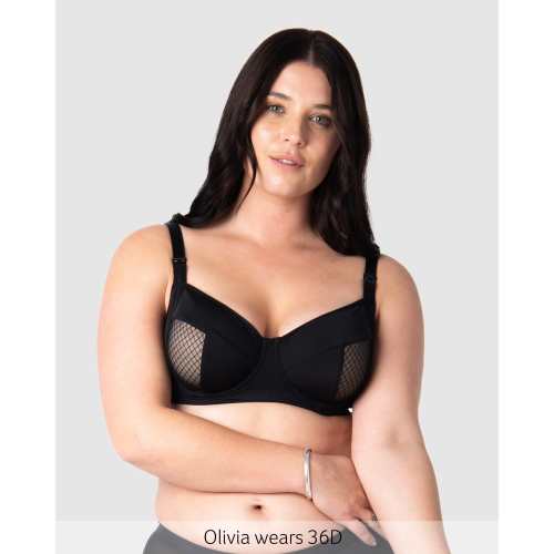 ENLIGHTEN BLACK NURSING BRA - FLEXI UNDERWIRE